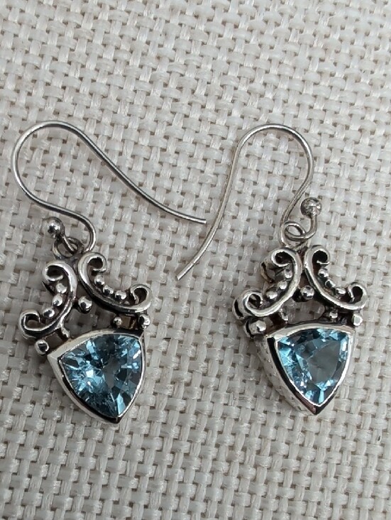 Ross-Simons Jewelry - Ross-Simons 925 Sterling Silver Sky Blue Topaz Bali Drop Earrings